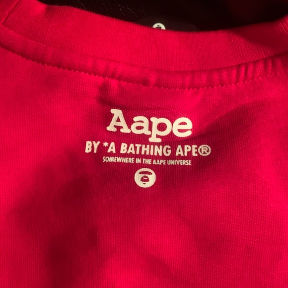 Aape - By *A Bathing Ape: Mens Red Long Sleeve Sweatshirt Size M - Picture 6 of 10